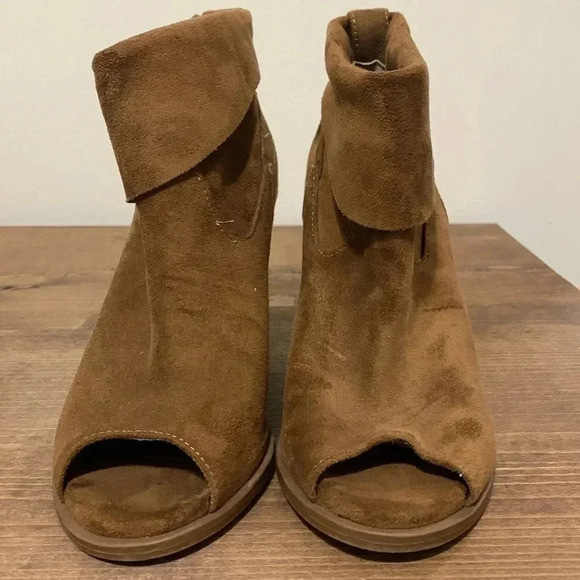 Women’s SO Nochill Peep Toe Ankle Booties Brown Size 7.5 EUC - Picture 4 of 6